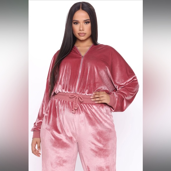 Velvet Vixen Fantasy Sweat Jumpsuit - Mauve Size XL - Picture 2 of 8